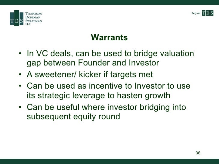 warrants in vc deals